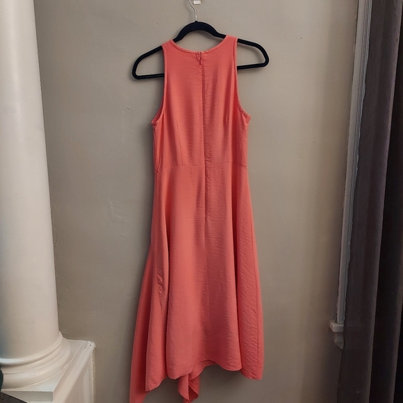 ANN TAYLOR Asymmetric Hem Flare Sleeveless Midi Dress - Picture 12 of 12